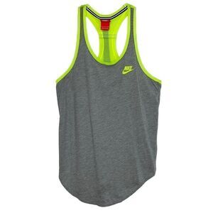 Nike Gray Neon Mesh Racerback Tank Top Small